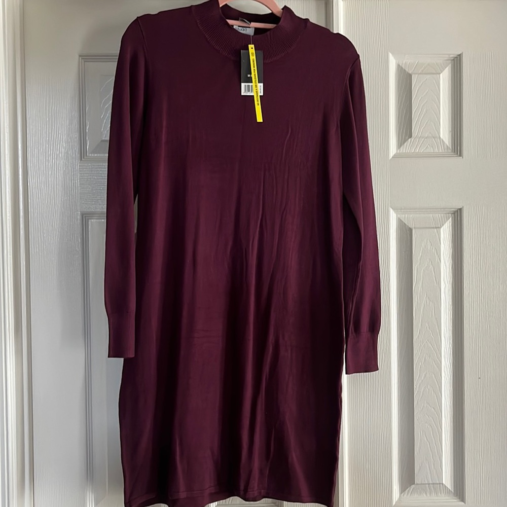 Long sleeve sweater dress. Burgundy M 8/10